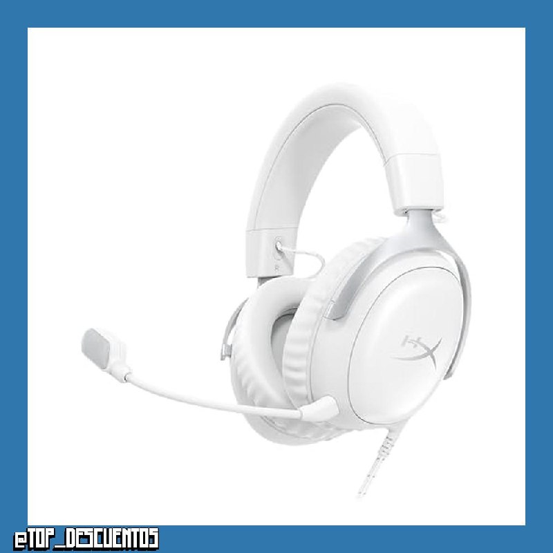 HyperX Cloud III - Auriculares para Juegos con Cable, PC, PS5, Xbox Series X|S, Controladores en ángulo de 53 mm, DTS, Espuma viscoelástica, Marco Duradero, micrófono Ultra Transparente de 10 mm