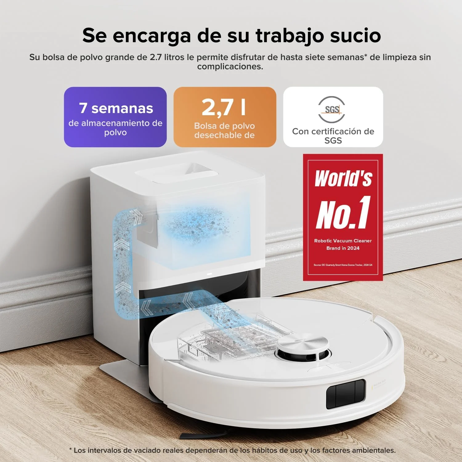 roborock Q10 S5+ Set Robot Aspirador y Fregasuelo 2 en 1 de 10000 Pa por 224,99€ en Amazon