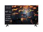 TV LED 43" - PEAQ PTV 43GU-5025T, UHD 4K, Google TV, Smart TV, DVB-T2 (H.265), HDR10, Dolby Audio, Negro