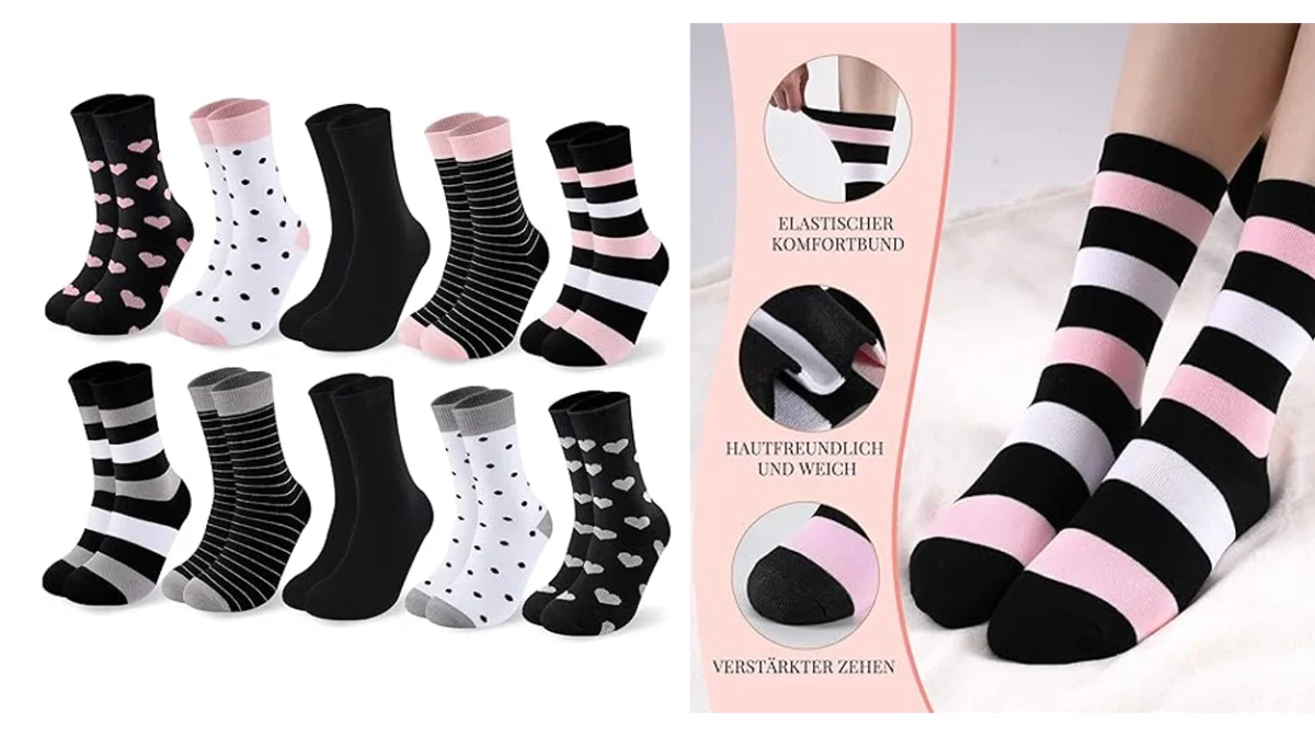 Dales un toque alegre a tus looks con este pack de 10 pares de calcetines coloridos para mujer que salen a sólo 1,50€ el par