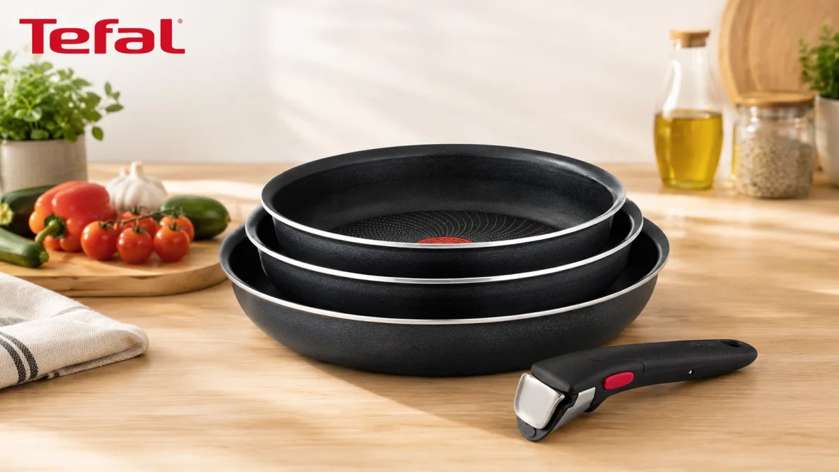 Juego de sartenes Tefal Ingenio Enjoy de 22/24/28 cm con mango extraíble y revestimiento antiadherente por sólo 69,99€ con envío gratis (-13%)