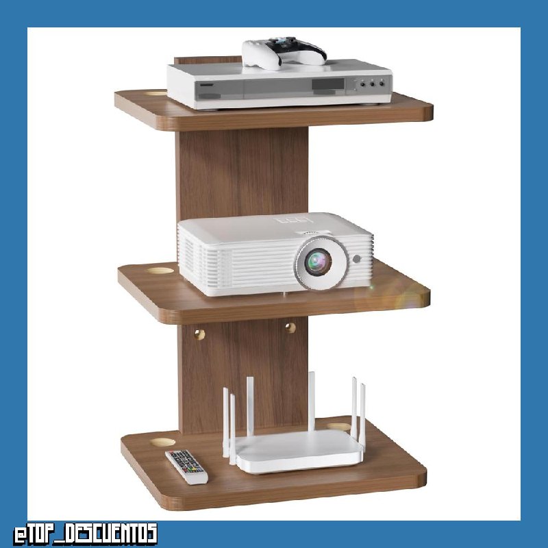 WALI Estante Flotante para Entretenimiento, Capacidad de hasta 10 kg, Estante suspendido de Madera, para Reproductores de DVD, decodificadores por Cable, routers, Consolas de Juegos, Accesorios