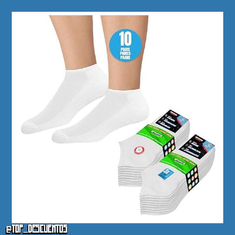 SOXCO 10 Pares Calcetines Tobilleros Mujer Hombre Verano Calcetines Cortos Bajos, paquete de 10