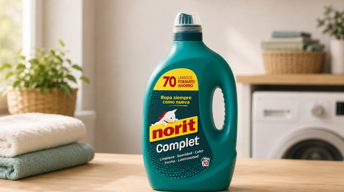 Dile adiós a la ropa apagada: Norit Complet de 3,5L limpia, suaviza y mantiene color hasta 70 lavados por sólo 10,99€ (26% de descuento)