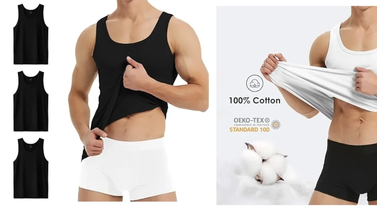 Las Camisetas de tirantes 100% algodón TOP VENTAS para entrenar o para el día a día: Pack de 3 en varios colores a sólo 5€ cada una
