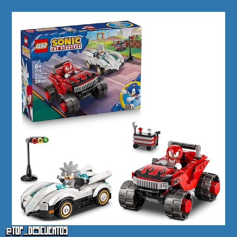 LEGO Sonic The Hedgehog: Coche de Silver vs Monster Truck de Knuckles 77118