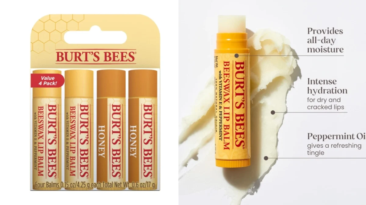 Dile adiós a los labios secos con Burt's Bees: pack de bálsamos labiales de cera de abejas y miel por sólo 6,05€ (52% de descuento)