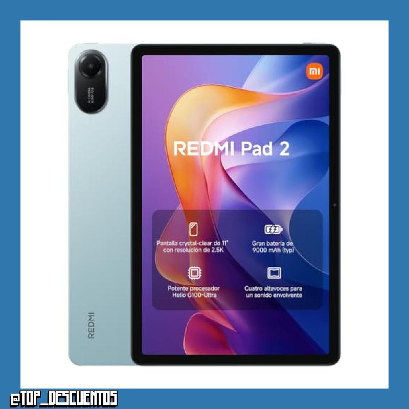 XIAOMI REDMI Pad 2 4+256GB Tablet de 11" 2.5K Verde Batería de 9000 mAh
