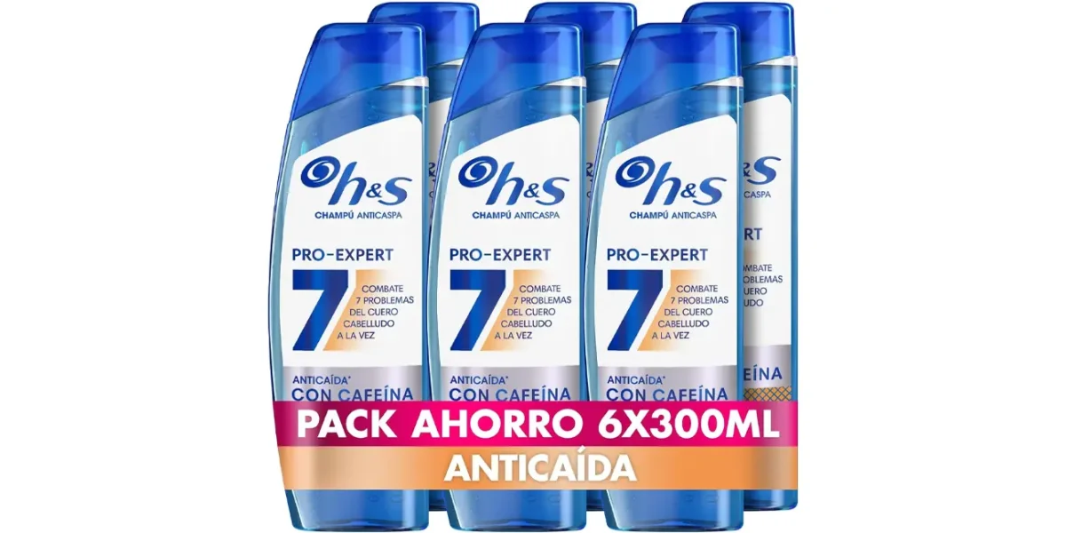 Pack x6 Champú H&S Pro-Expert 7 anticaspa y anticaída por solo 19,99€ (-33%)