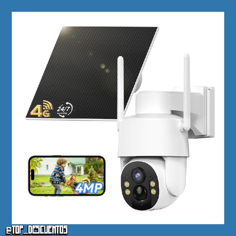 Tical 24/7 Grabación AOV Cámara Vigilancia 4G Exterior Solar con SIM, 2.5K