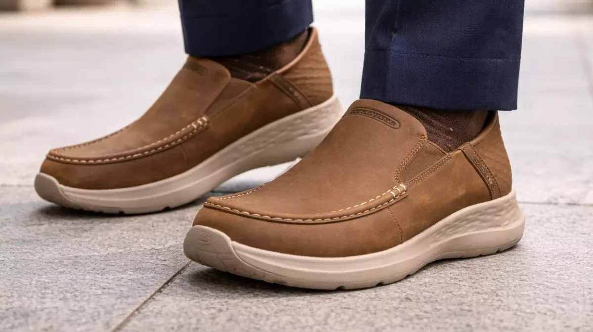 Zapatos Skechers Parson-Oswin Slip-In desert leather para hombre por sólo 54,98€ con envío gratis (-45%)