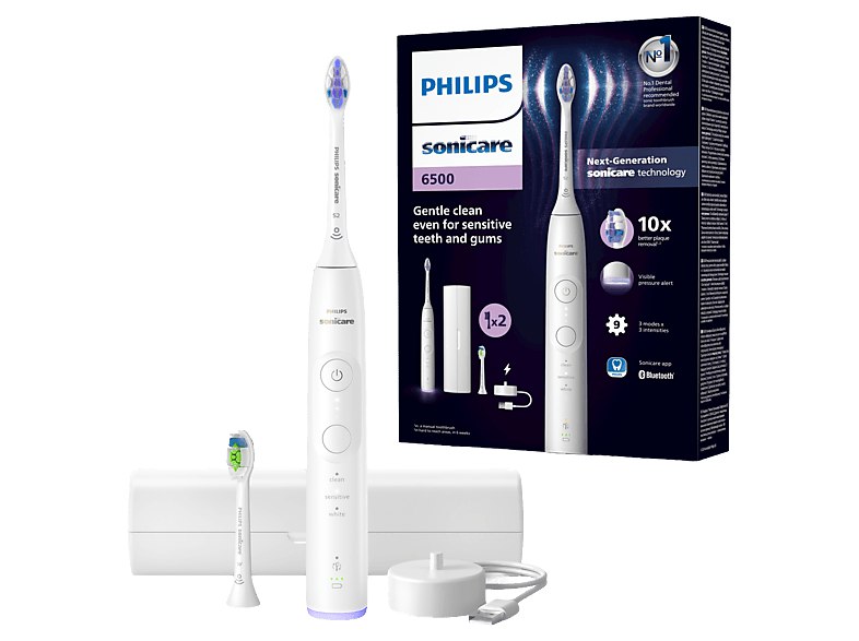 Philips - Cepillo eléctrico Sonicare 6500 HX7410/02, App, Tecnología sónica, Sen