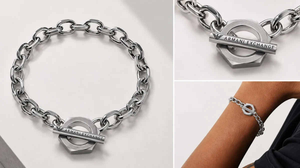 Pulsera Armani Exchange de acero con cierre de aro para hombre por sólo 36,30€ con envío gratis (47% de descuento)