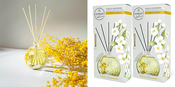 Pack x2 Ambientadores mikado Ambar Botanic de jazmín blanco por solo 7,98€ (34% de descuento)