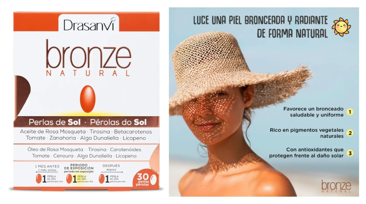 Acelerador de bronceado Drasanvi con betacarotenos, vitamina E y antioxidantes por sólo 9,79€ (57% de descuento)