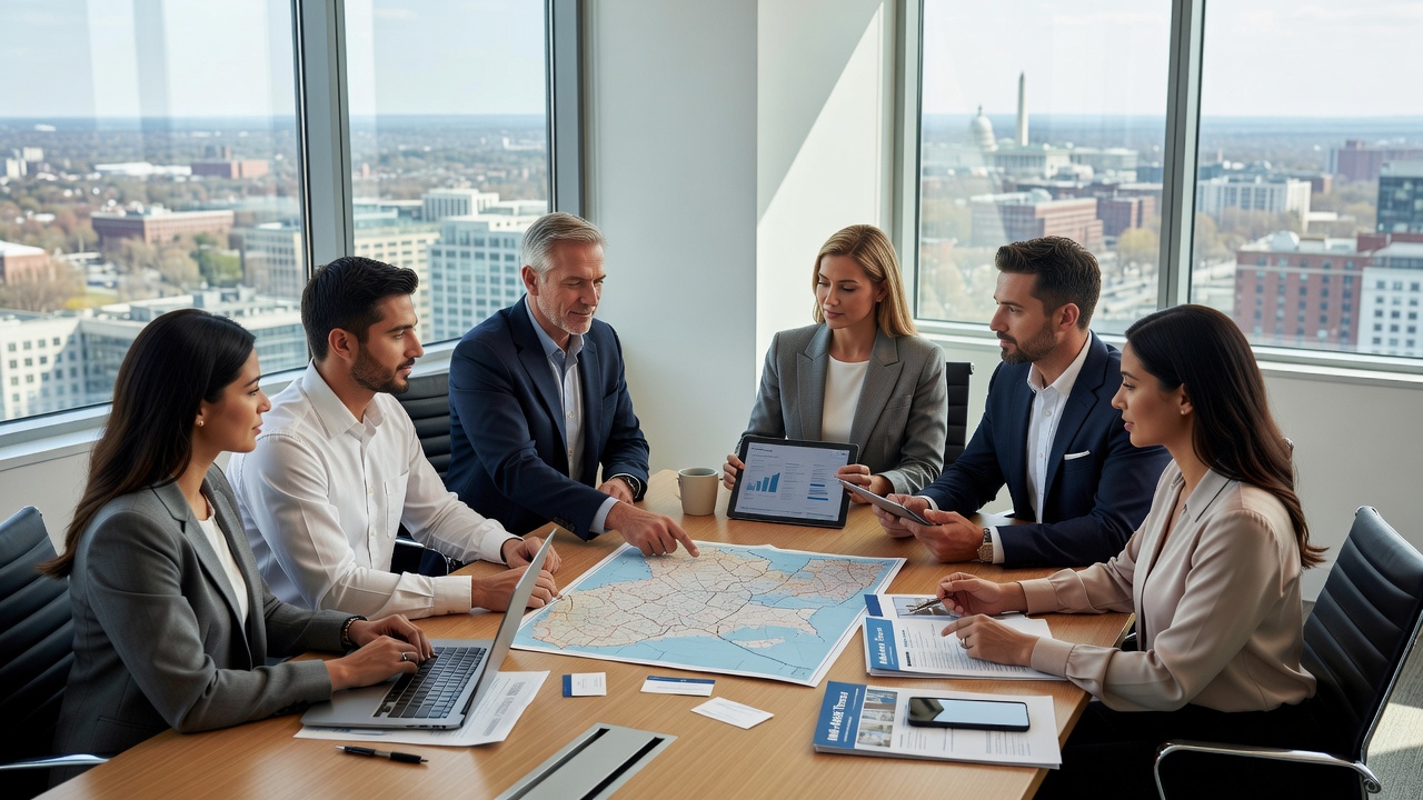Editorial image illustrating Scaling Your Real Estate Practice: Balancing Commission and Support in the Mid-Atlantic Market