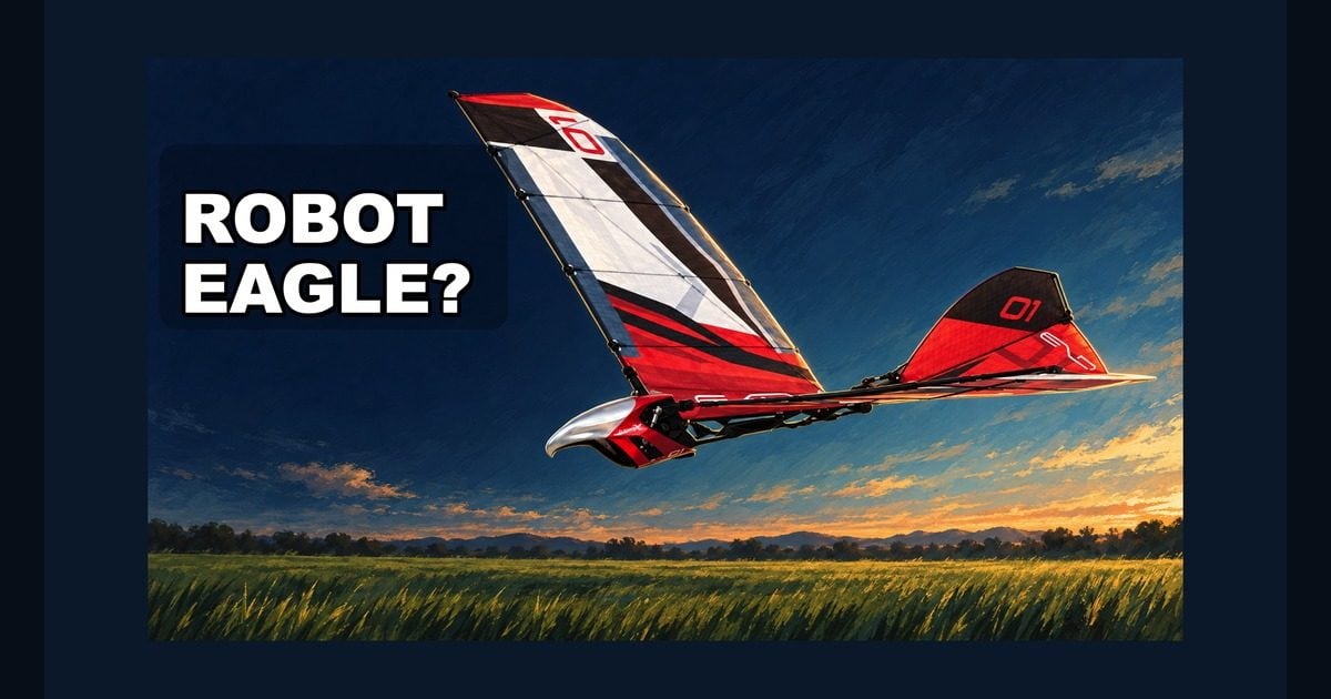 Manufacturer product image of the red Eagle X with raised membrane wings, silver beak-shaped nose, long frame, rear tail, and separate controller.