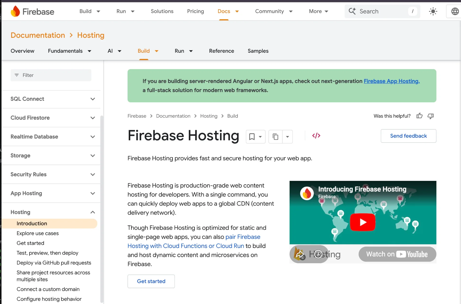 Firebase hosting