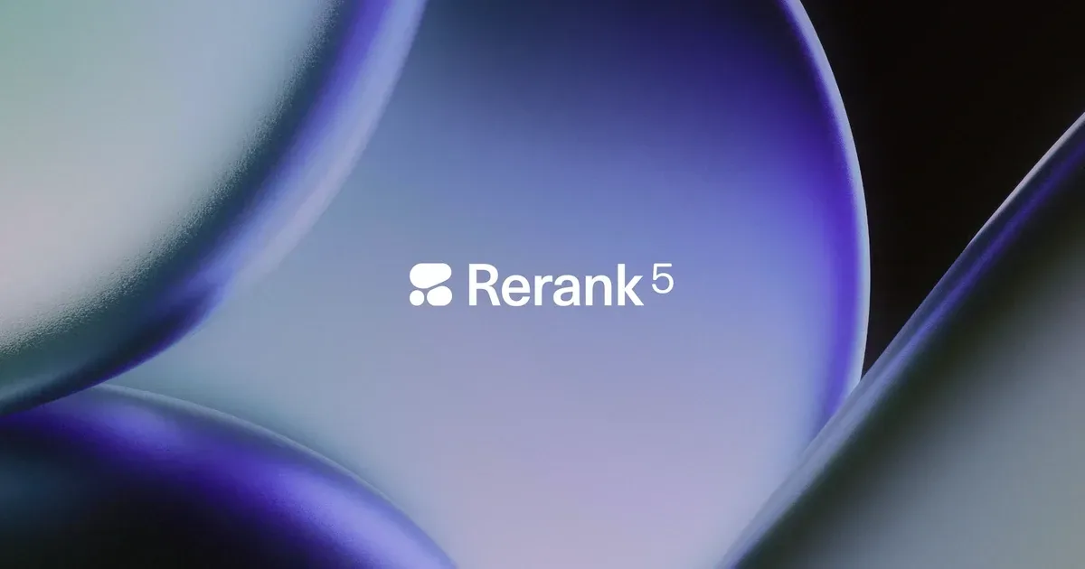 Cohere’s official Rerank 5 announcement artwork