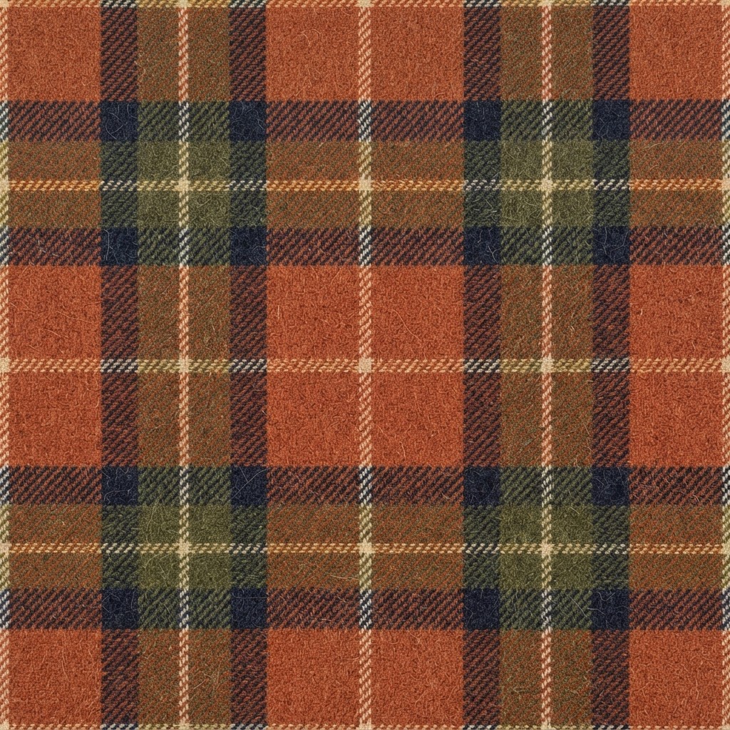Rust Olive Navy Windowpane Plaid background preview