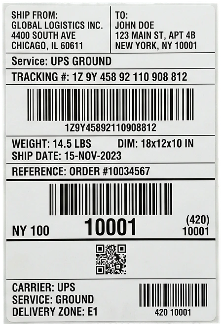 Shipping tag sticker preview