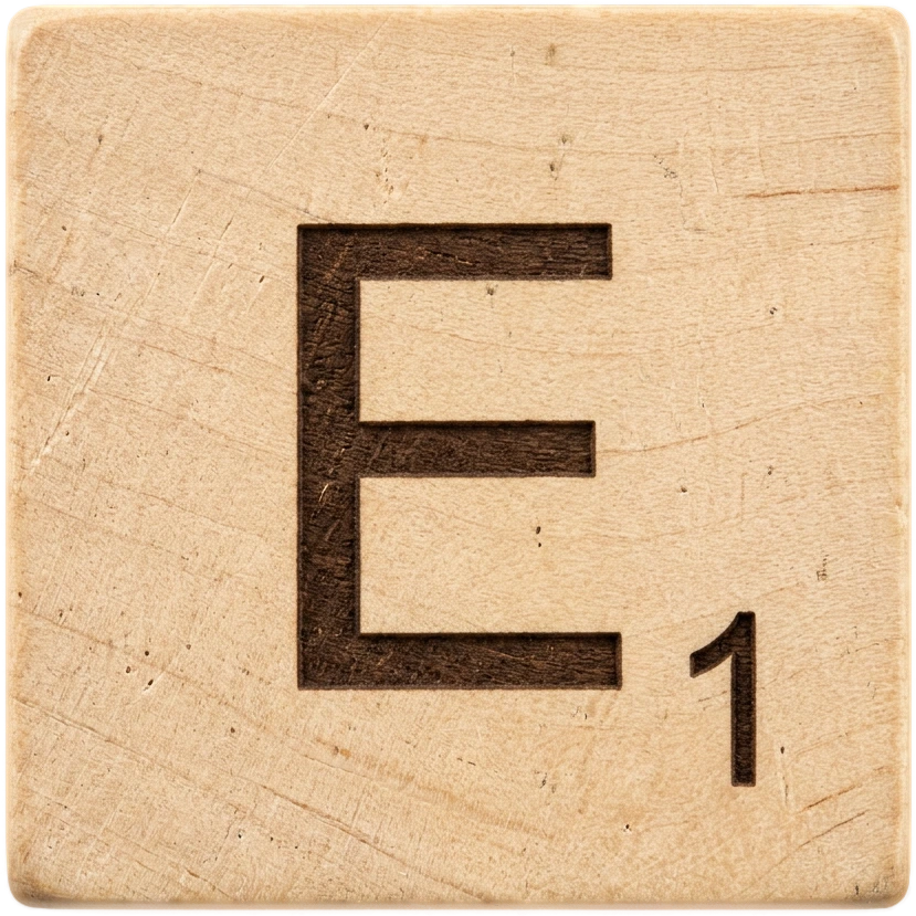 Wooden Tile E sticker preview
