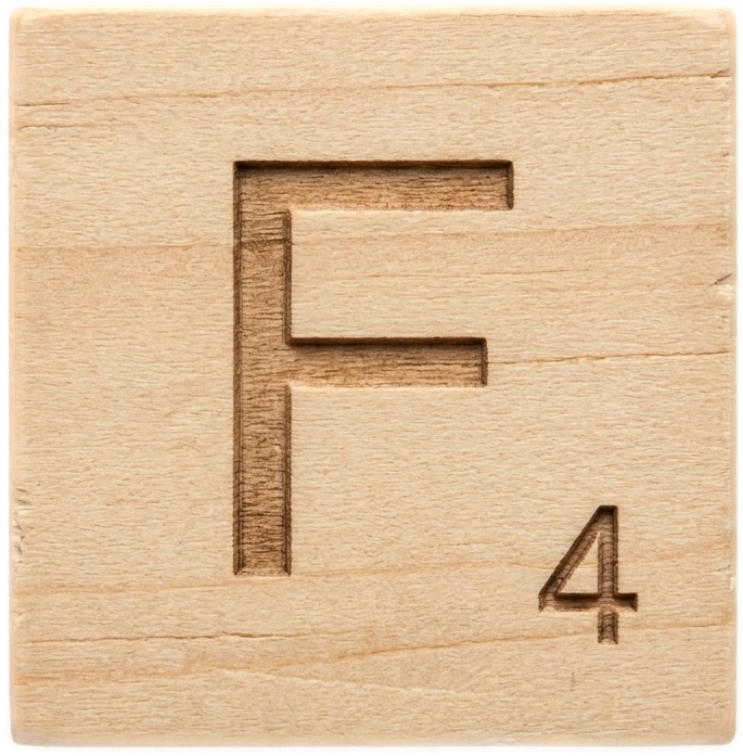 Wooden Tile F sticker preview