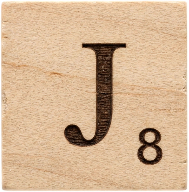 Wooden Tile J sticker preview