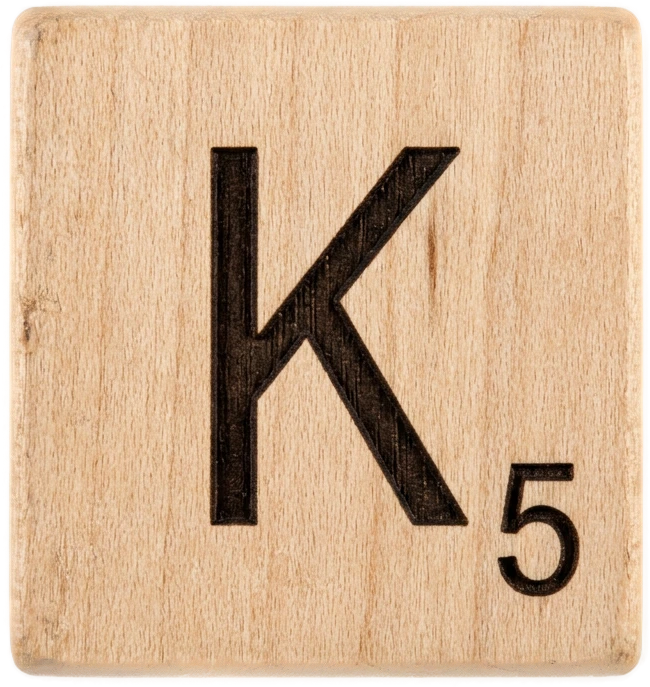 Wooden Tile K sticker preview