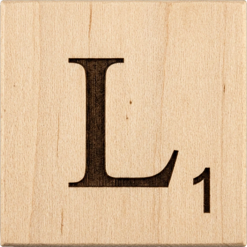 Wooden Tile L sticker preview