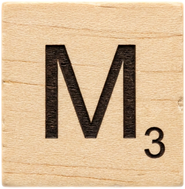 Wooden Tile M sticker preview