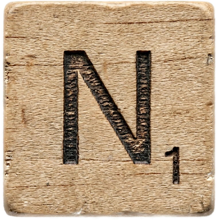 Wooden Tile N sticker preview