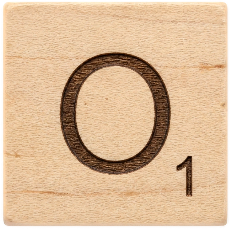Wooden Tile O sticker preview