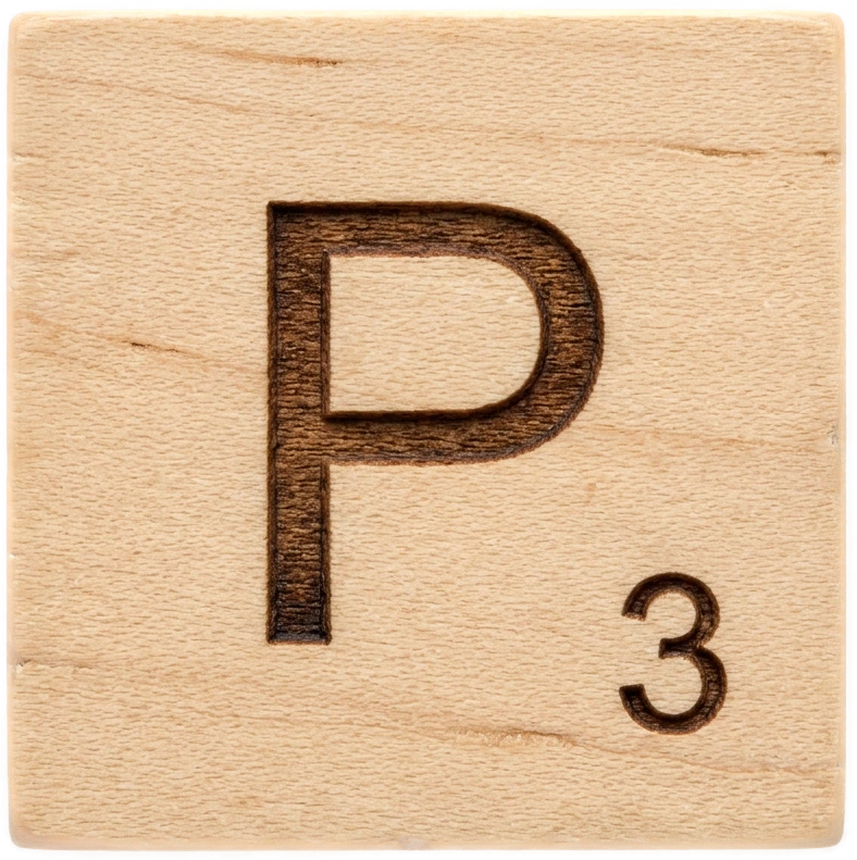 Wooden Tile P sticker preview