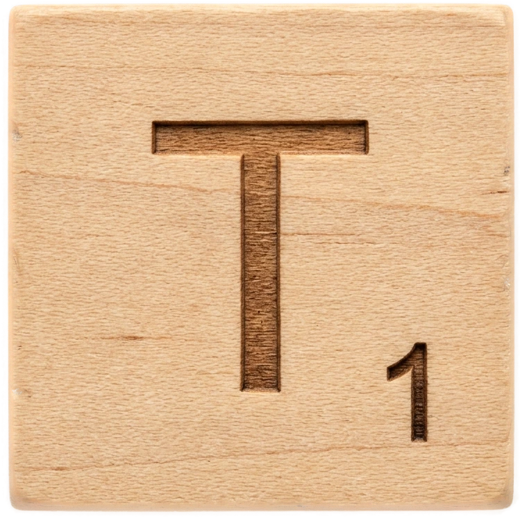 Wooden Tile T sticker preview