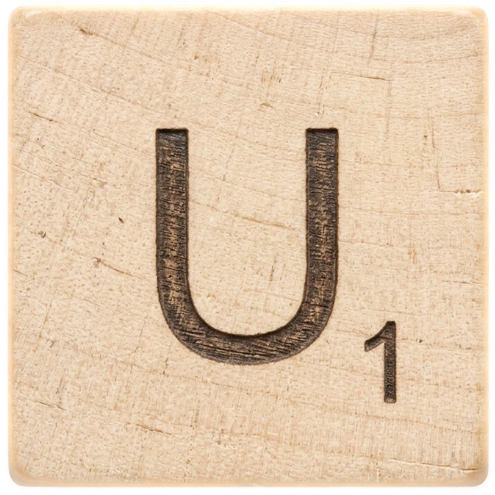 Wooden Tile U sticker preview