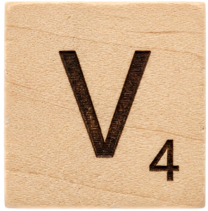 Wooden Tile V sticker preview