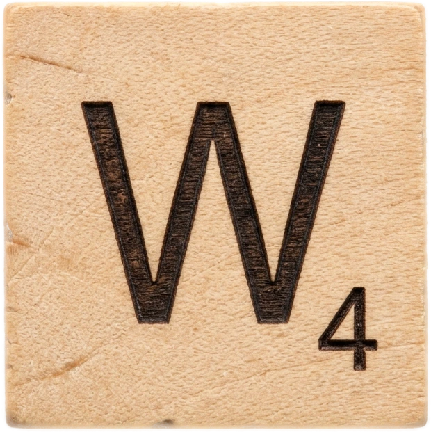 Wooden Tile W sticker preview
