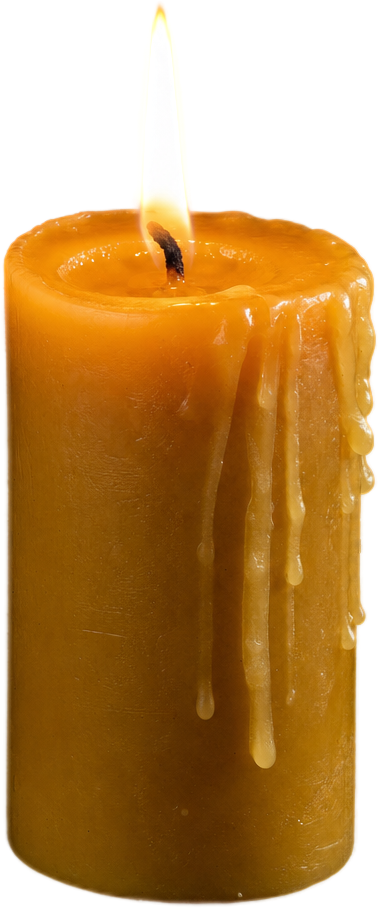 Lit Amber Pillar Candle object preview