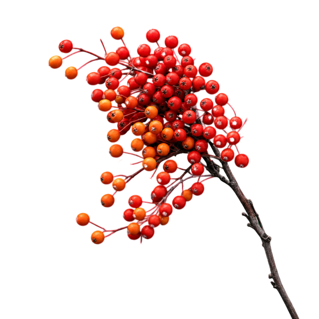 Red Orange Rowan Berry Branch object preview