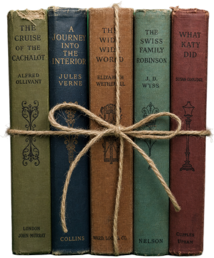 Twine Tied Vintage Book Bundle object preview