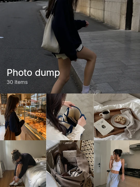 Photo dump collage template preview