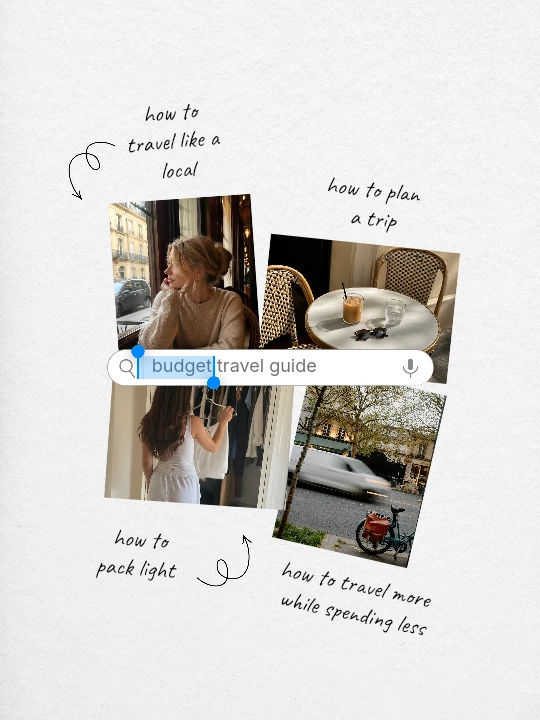 Budget travel collage template preview