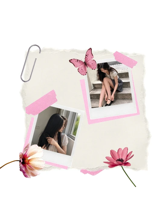 Polaroid collage template preview