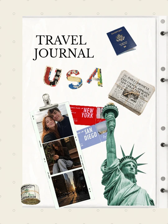 Travel Journal collage template preview