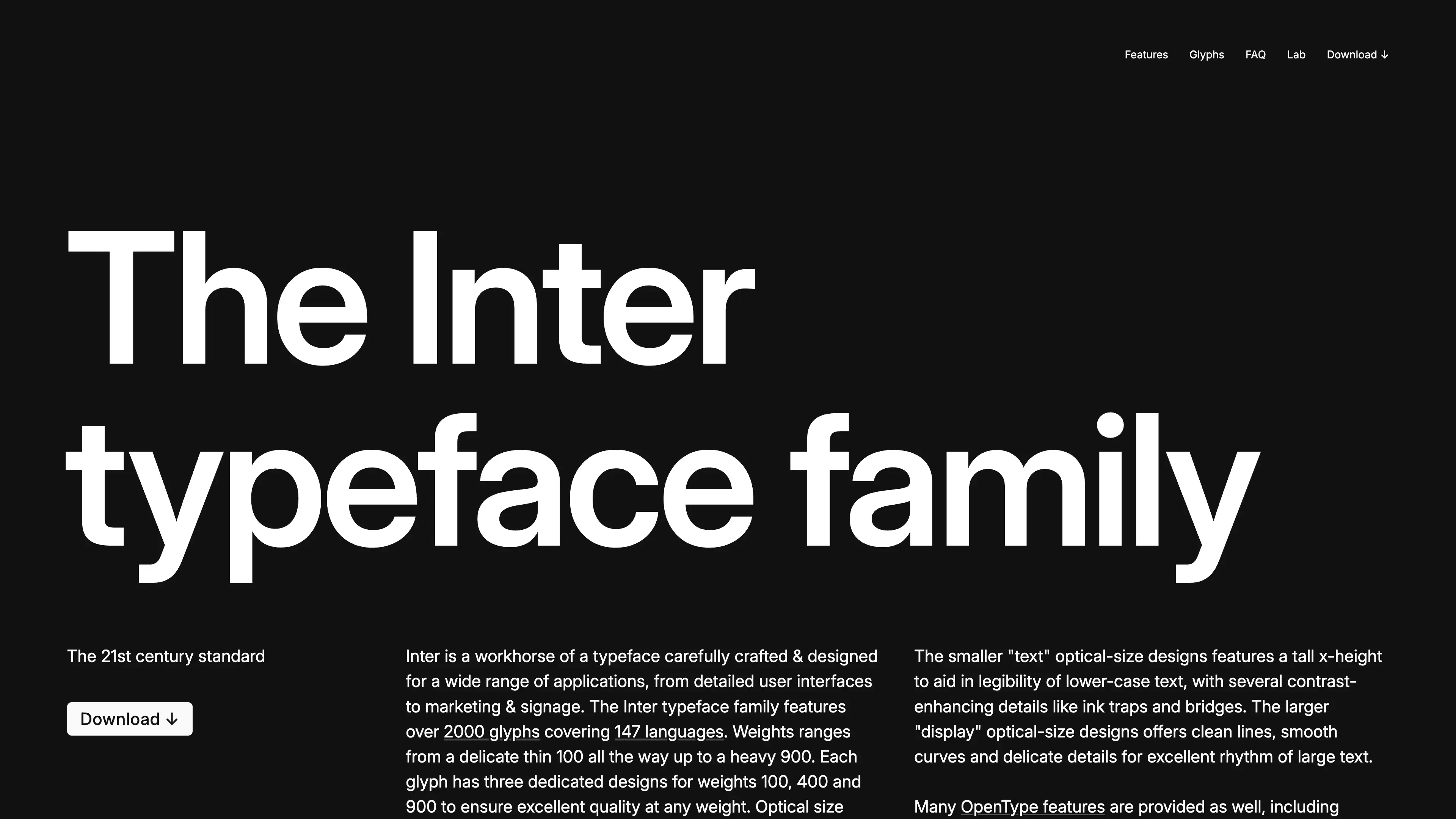 Inter font family