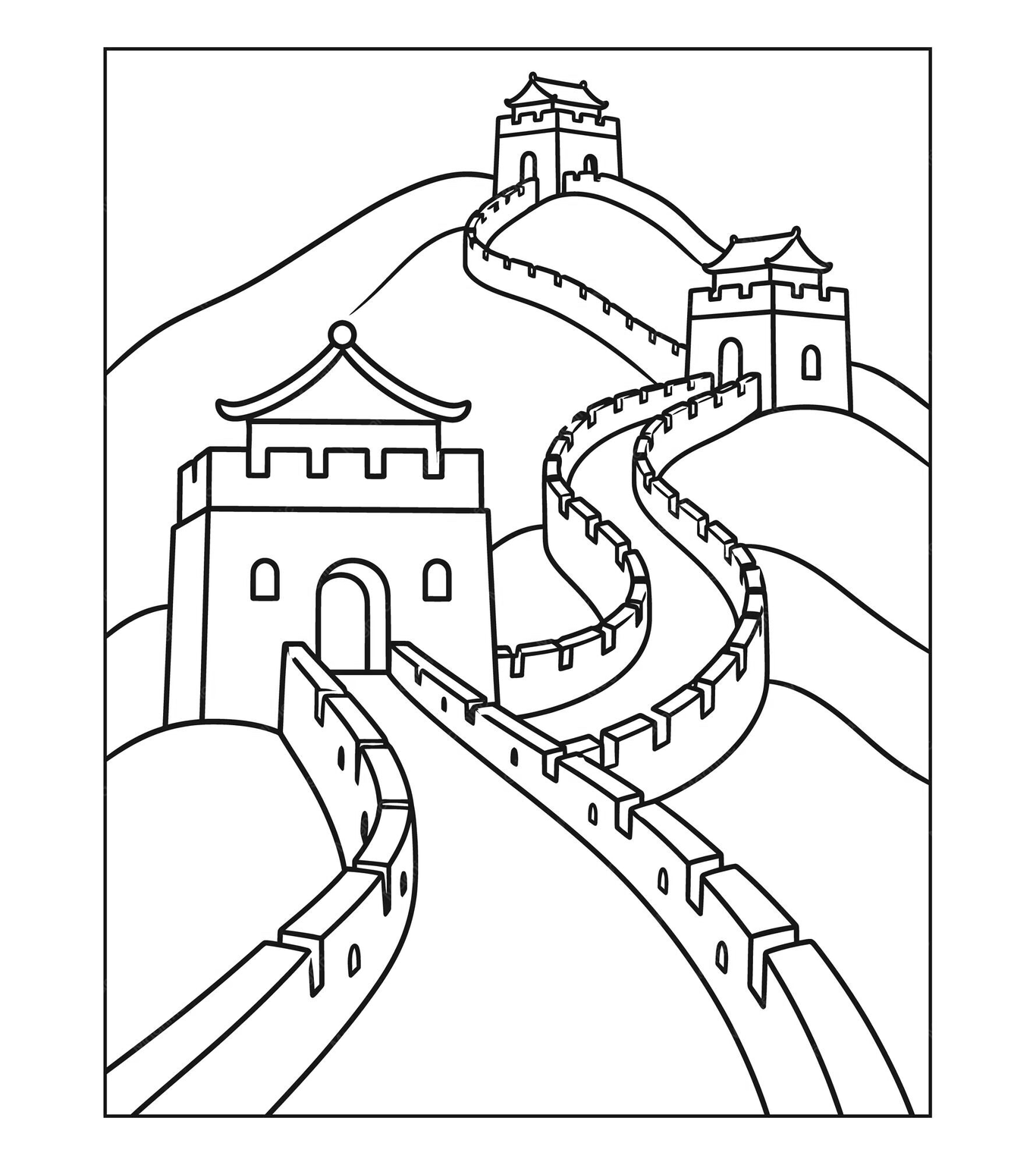 Great Wall of China coloring page