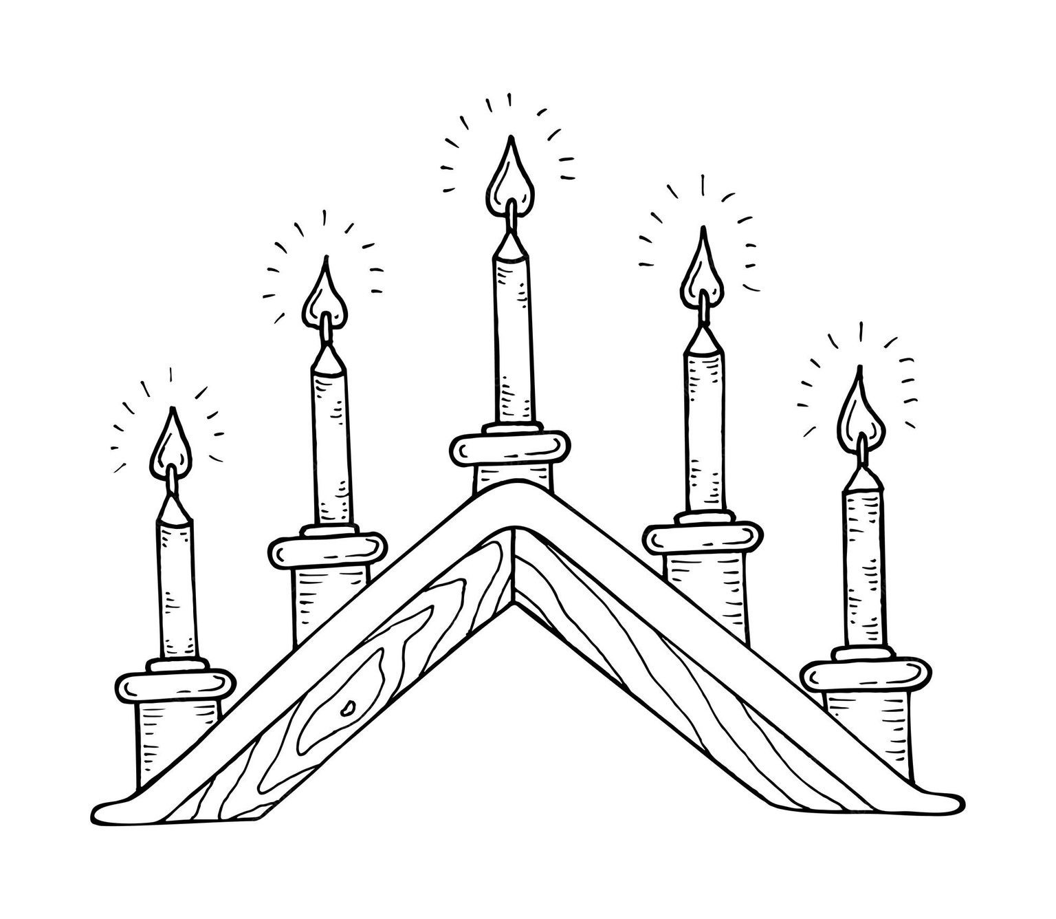 Five Candle Advent Arch coloring page