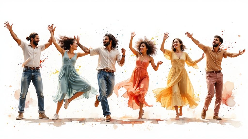 depiction of group of people creative artists