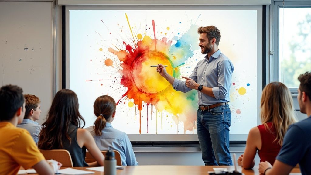 Students engaged in a classroom activity
